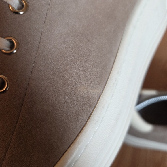 Joie Miriam Suede Leather Low Top Style Rubber Platform Taupe Sneakers Sz EU 39 - Picture 15 of 16